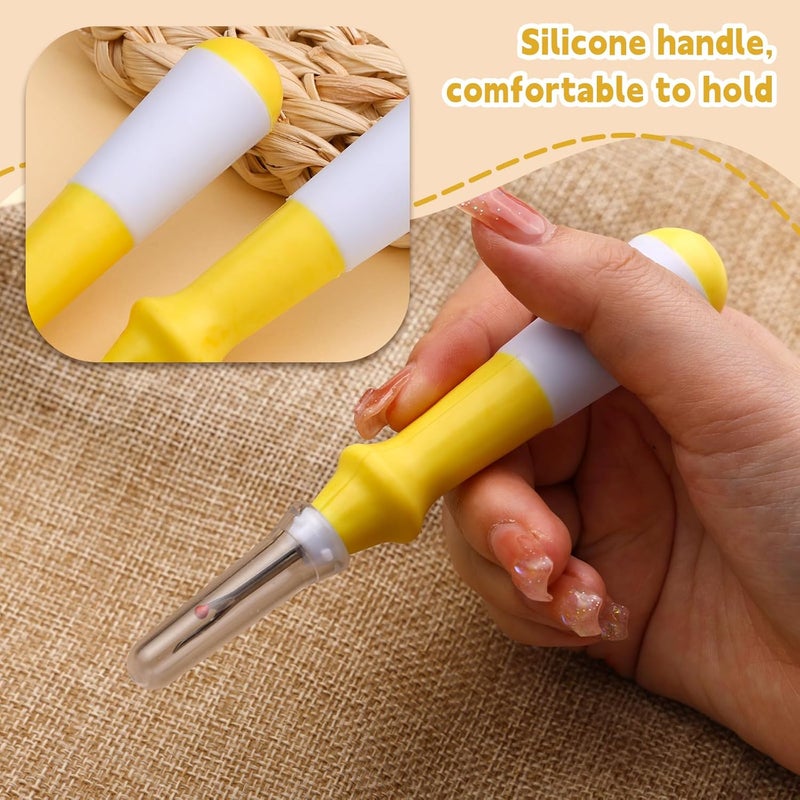 ZMAAGG 5 Pcs Ergonomic Grip Seam Ripper, Seam Ripper Set, Yellow Seam Rippers for Sewing,Thread Remover Tool for Crafting Removing Embroidery Hems Seams (Yellow) - Image 4
